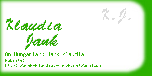 klaudia jank business card